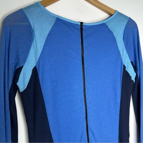 Rag & Bone NEW!! Blue Color Block Long Sleeve Mini Dress Size Small - Picture 7 of 9
